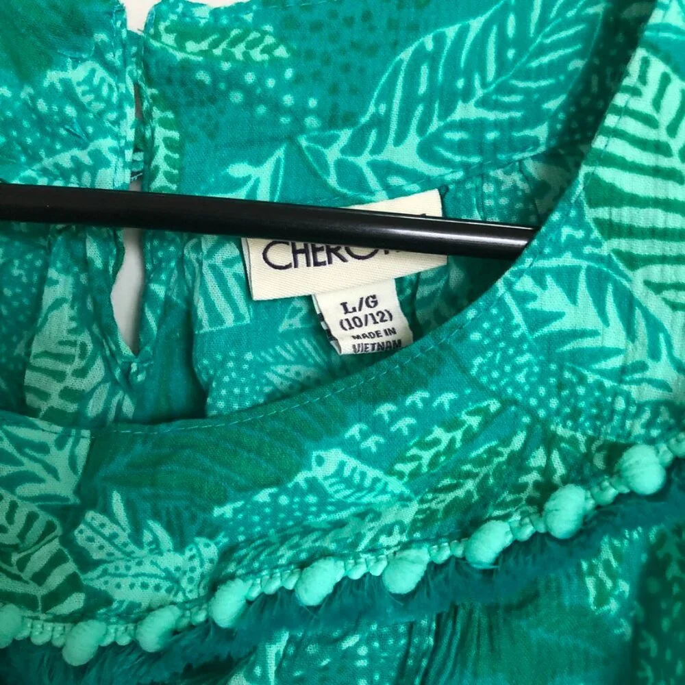 Cherokee Girls Leaf Print Sleeveless Top NWT Size L (10–12)